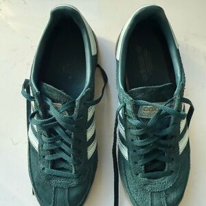 adidas Spezial Green Suede Sneakers with White Stripes
